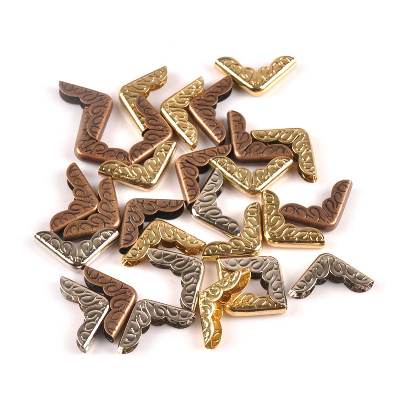 50pcs 15x15x3mm Silver/Golden/Bronze Photo Corner Protectors Albums ...