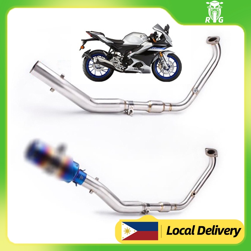 RGMOTOR Pipes Mufflers Elbow Sensor Resonator For R15 v4 R15M R15v4 R15 ...