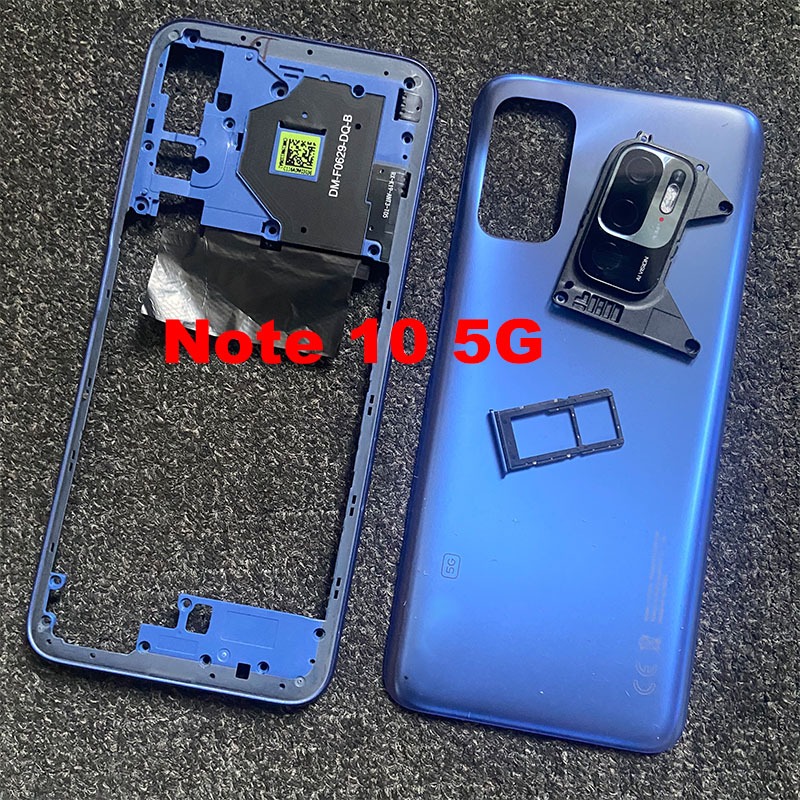 Full Housing For Xiaomi Redmi NOTE 10 5G Back Battery Cover Glass Rear ...