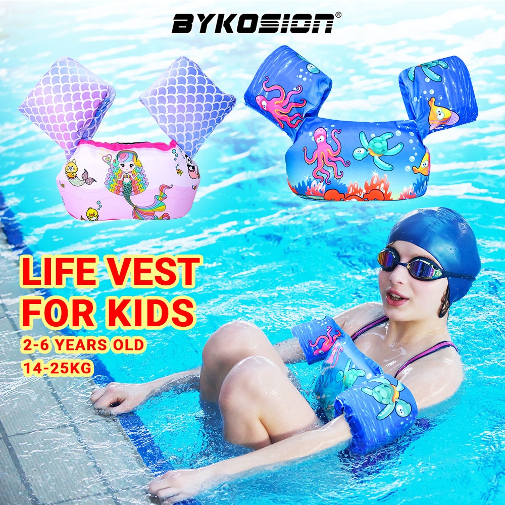 BYKOSION Life Vest for Kids Life Jacket Floaters for Baby Arm Swimming Training Armbands