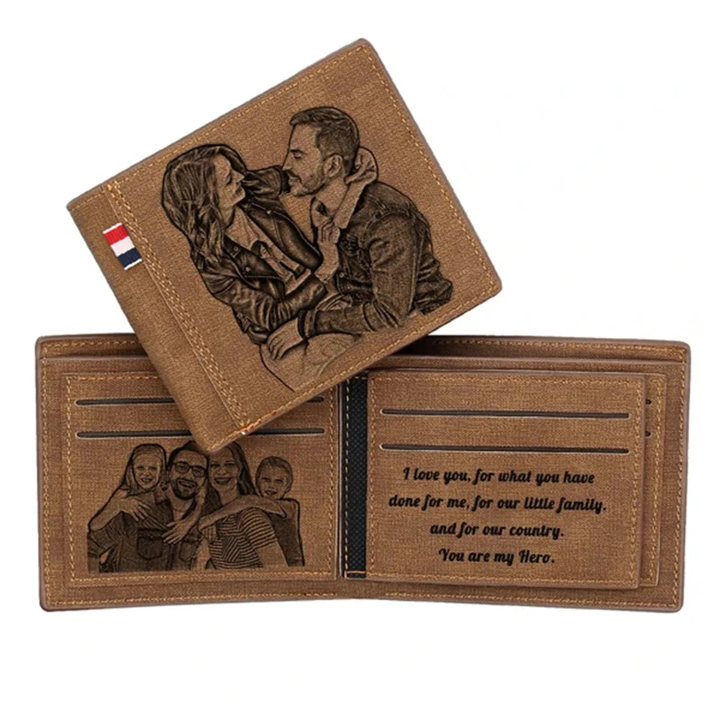 Picture Engraving Wallet PU Leather Wallet Bifold Custom Photo Engraved  Wallet Festival Gifts For Him Custom Personalized Wallet | Shopee  Philippines