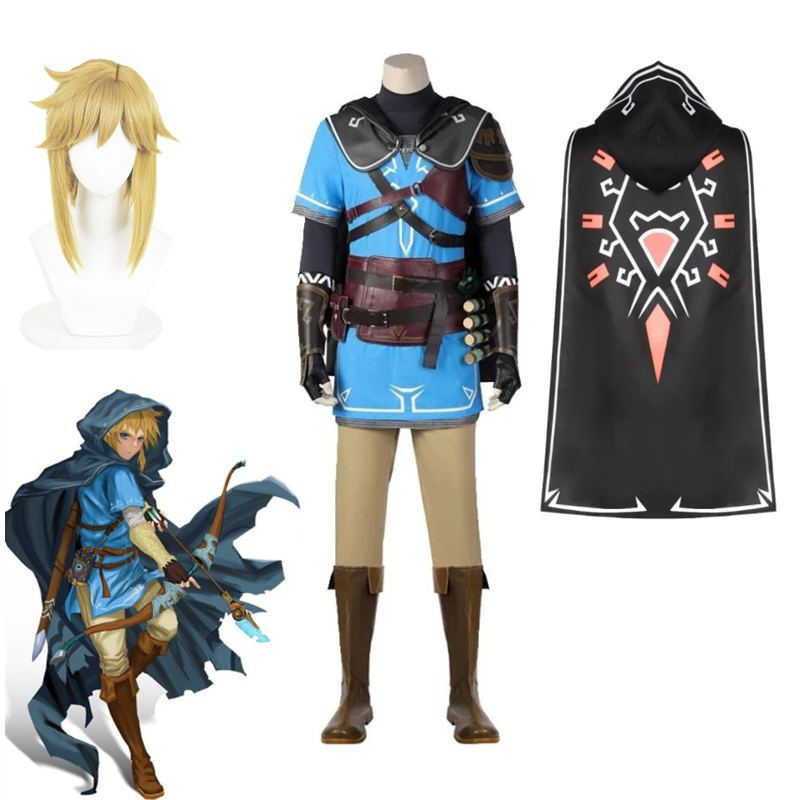 Game Zelda Breath of the Wild Link Cosplay Costume Cloak Accessories ...