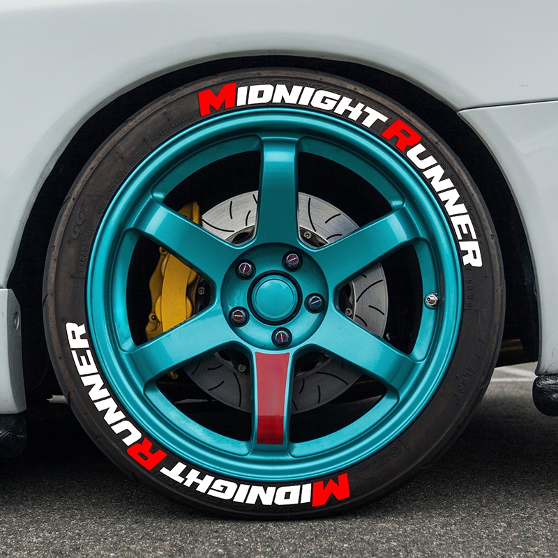 2pcs Car Sticker MIDNIGHT RUNNER Tyre Sticker PVC Sectional Tire ...