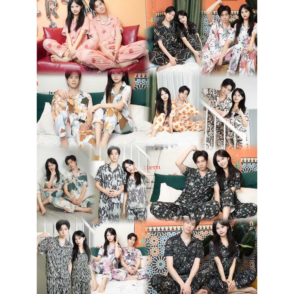 WeToo# Korean Design Fashion Couple's Cotton sleep wear terno New style ...
