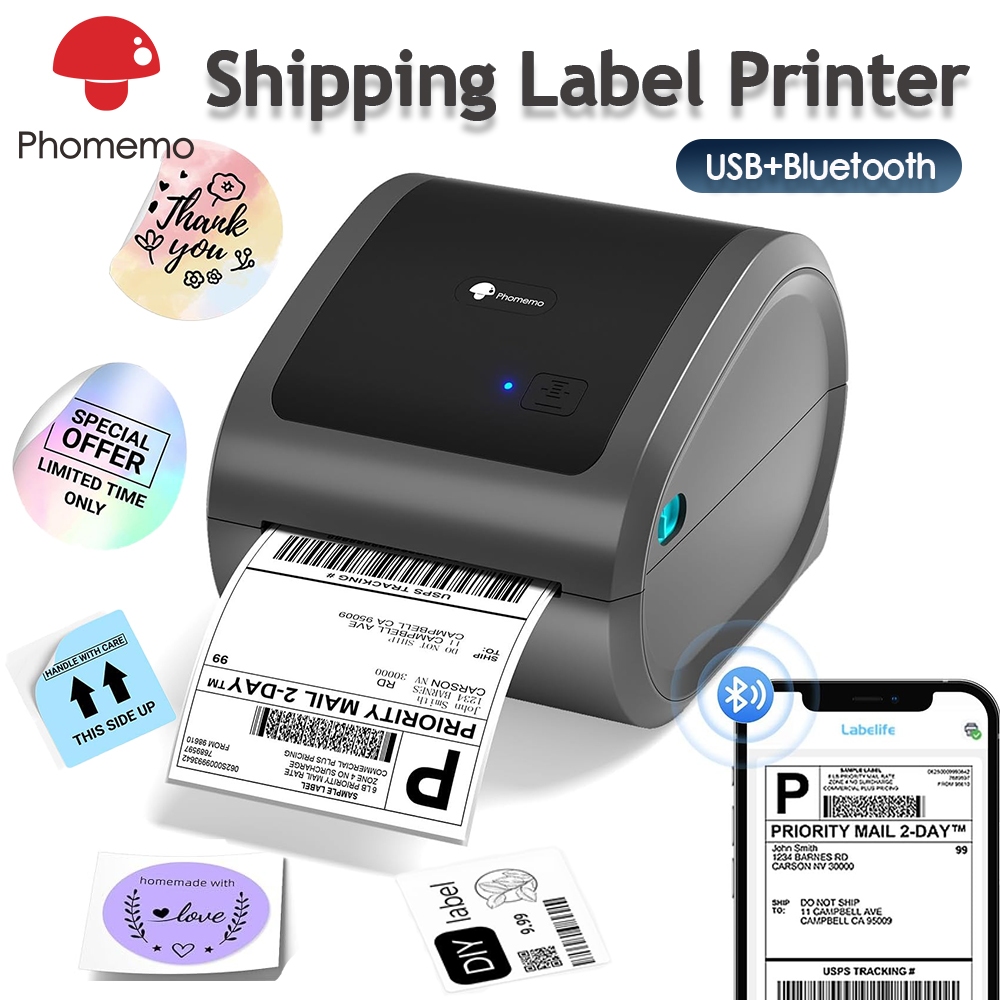 Phomemo D520BT Thermal Waybill Printer A6 USB+Bluetooth Inkless