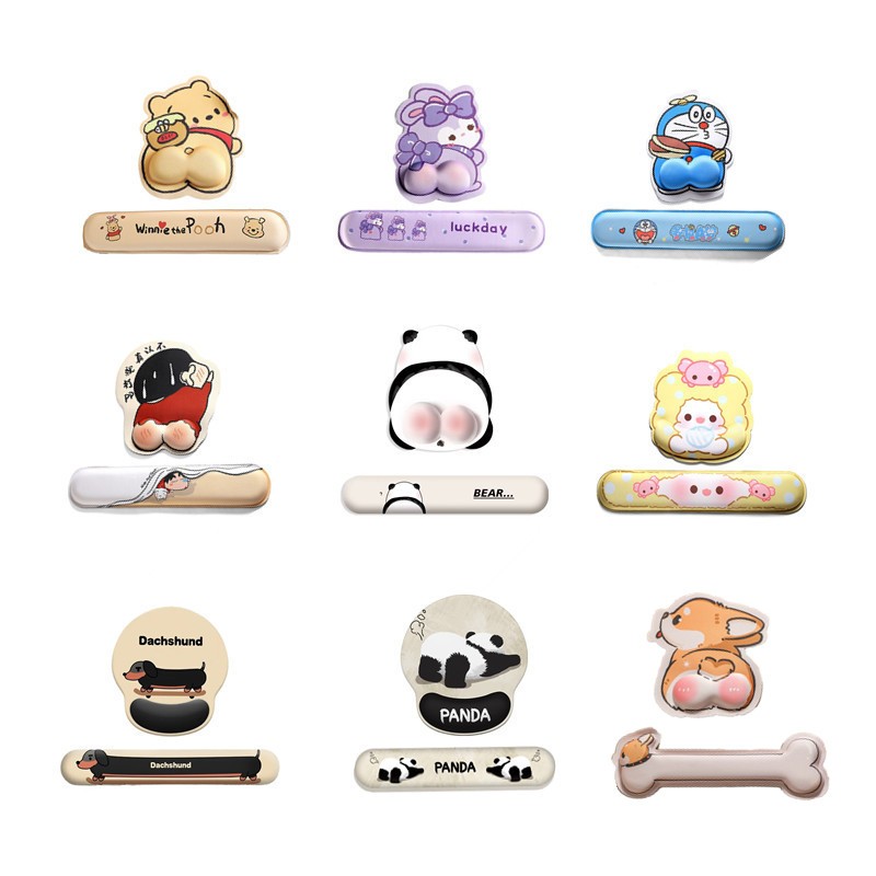 Cartoon Mouse Pad Wrist Protector Set Silicone 3D Anti-slip Soft ...