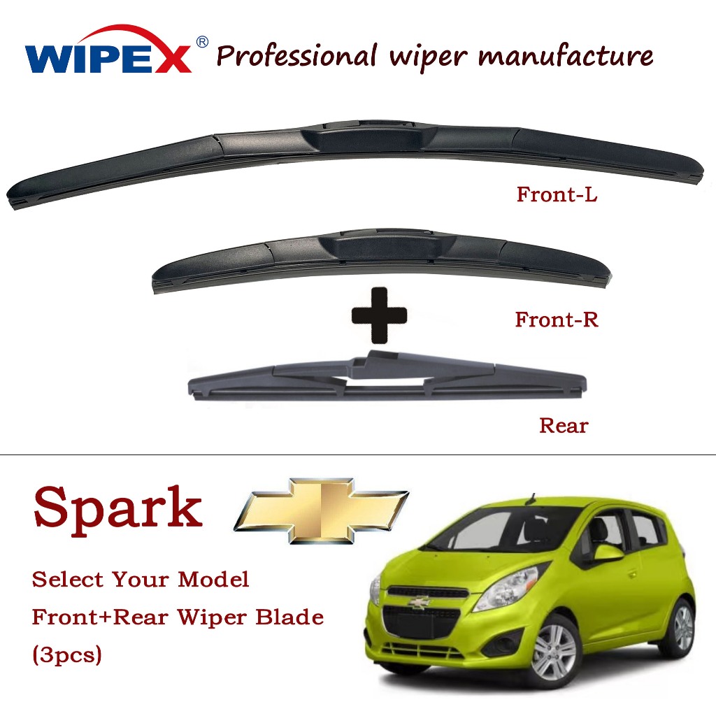 (Front+Rear 3pcs) Chevrolet Spark Wiper Blade Set for (Select Your ...
