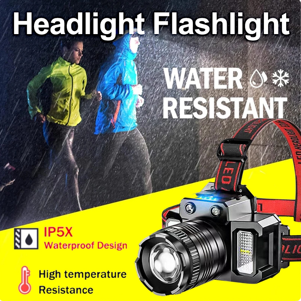 LED Inductive Headlight Flashlight Rechargeable Waterproof Flashlight ...