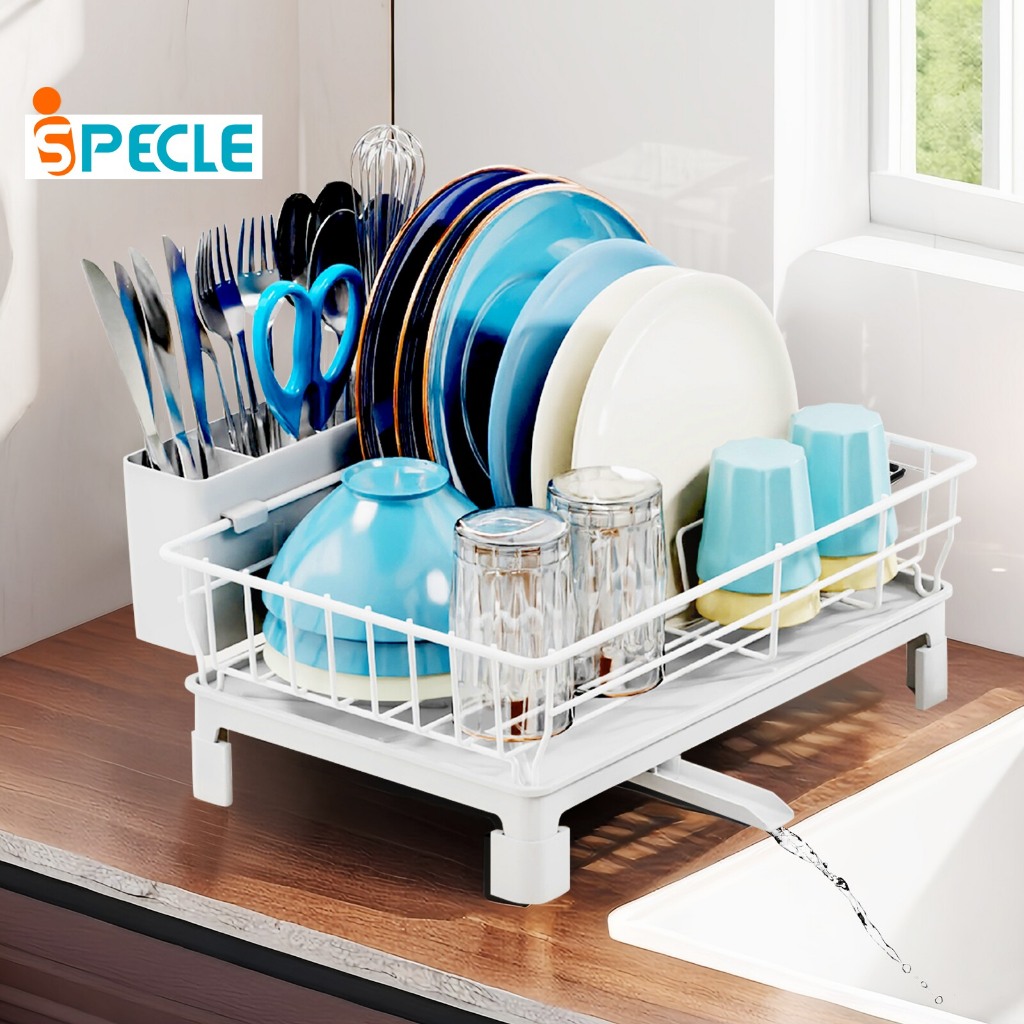 iSPECLE【NO Installation】Dish Rack with Drainer 201 Stainless Steel ...