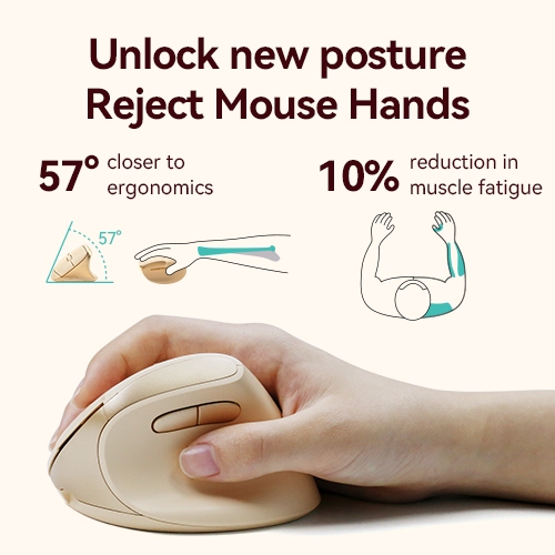 BOW MD190mini Ergonomic Mouse 2.4G Wireless and Bluetooth Dual-mode ...
