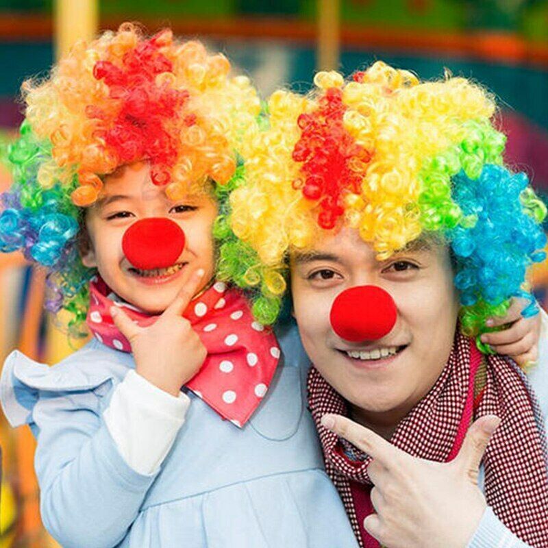 Circus Cosplay Mask Carnival Party Clown Red Nose Color Wig Festival ...
