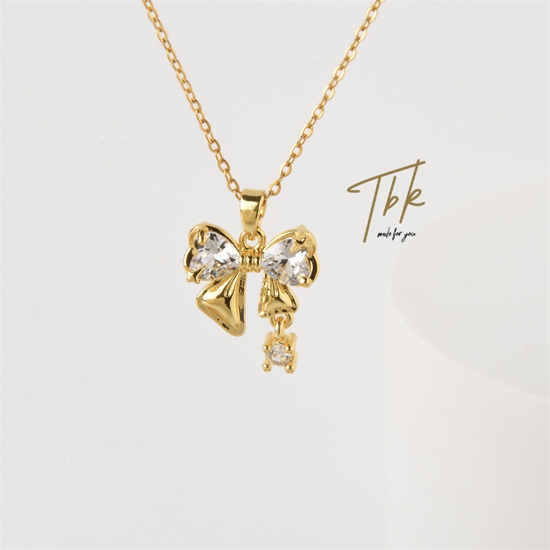 Mycitta CZ Pendant Necklace For Women - 14K Gold Plated, Tree Of Life/Cross Teardrop, Gift For Wedding/Birthday - View #4