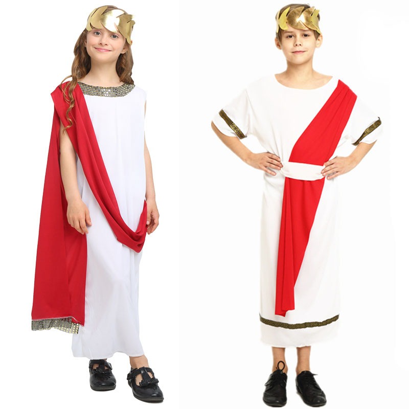 Toddler Zeus Costume For Halloween - Greek God Dress Up Set With Tunic, Cape & Crown - View #12