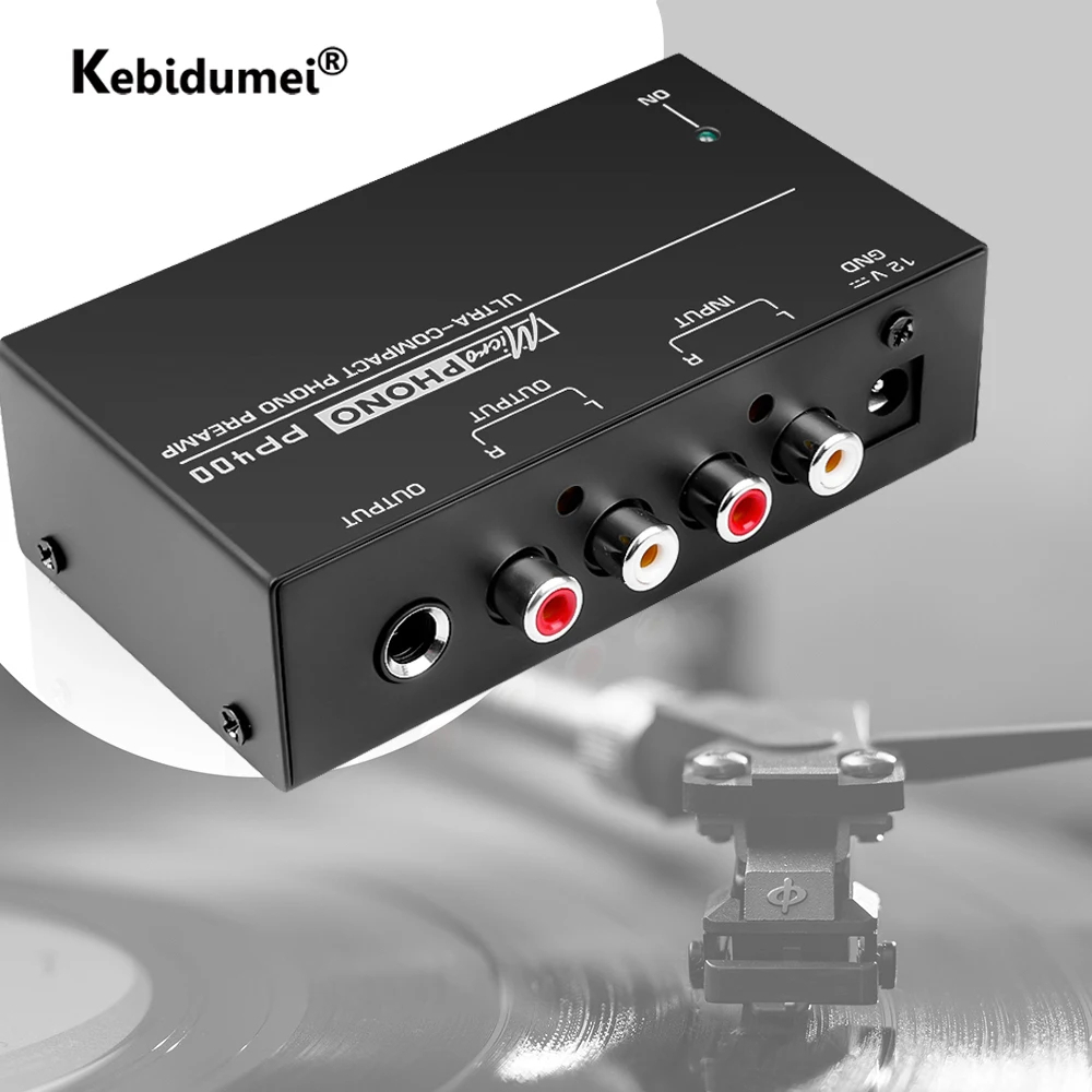 Kebidumei Ultra-Compact Phono Preamp Preamplifier With Rca 1/4Inch TRS ...
