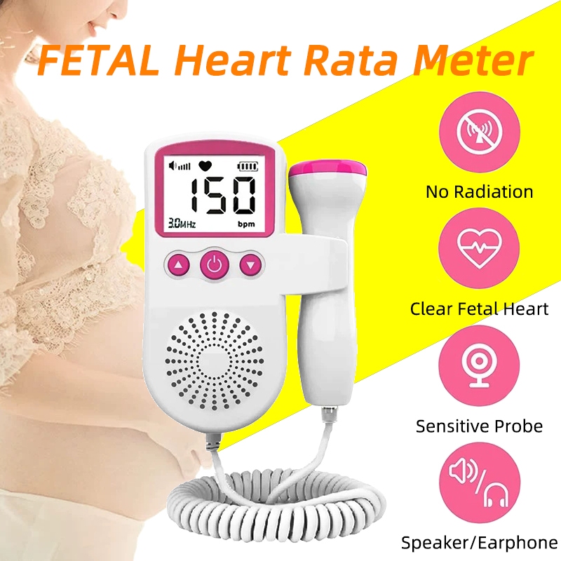 Early Baby Doppler Fetal Heart Monitor With Gel 250ml Portable Heart ...
