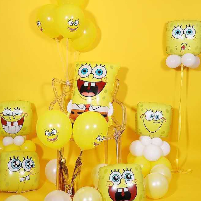 6PCS/1Set 32inches Spongebob aluminum balloon /18 inches square ...