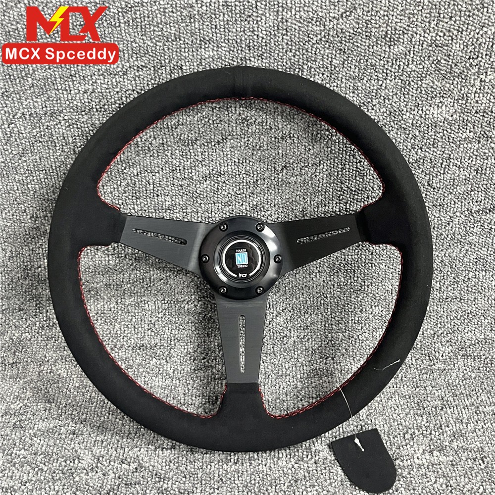 Nardi Steering Wheel Suede Deep Corn 14inch 350mm Racing Rally Drift Steering Wheel Real Leather