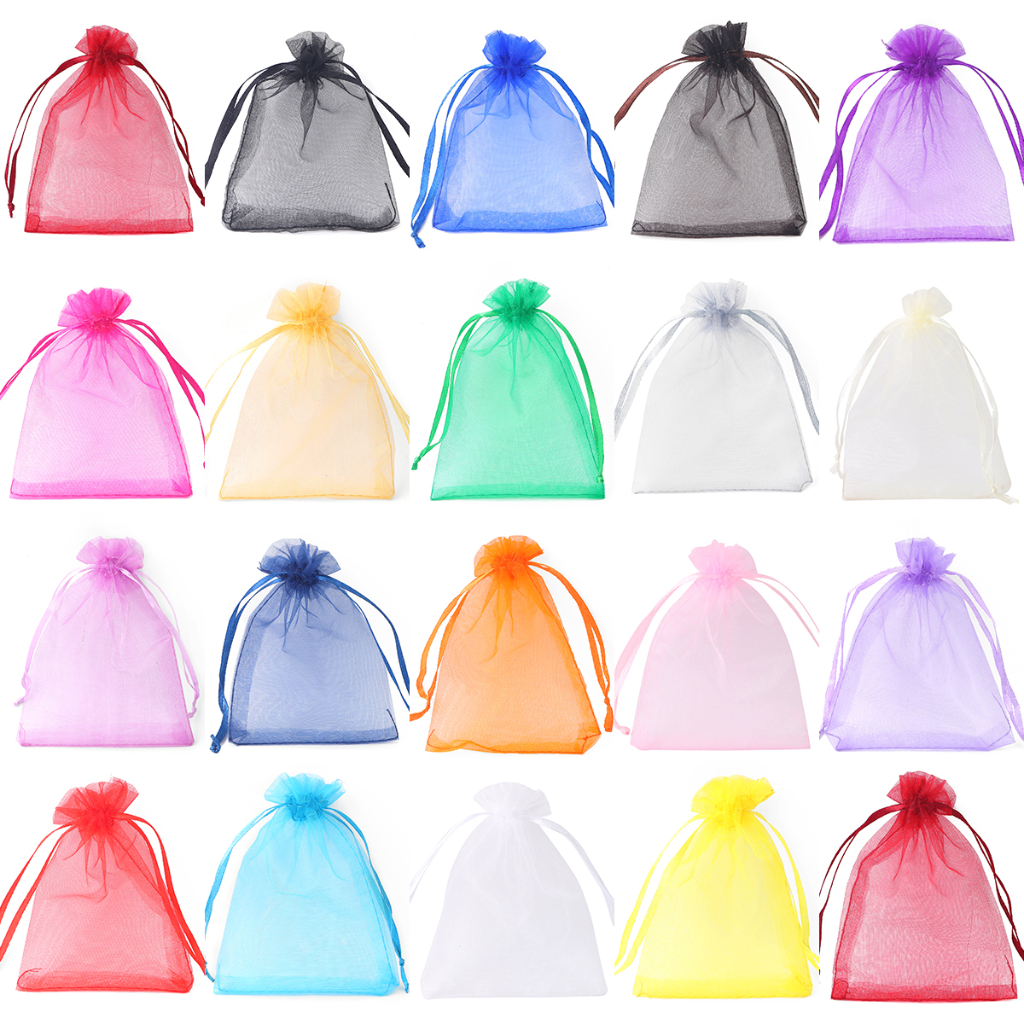 50pcs/Bag Adjustable Drawstring Organza Bags Jewelry Packaging Bags ...