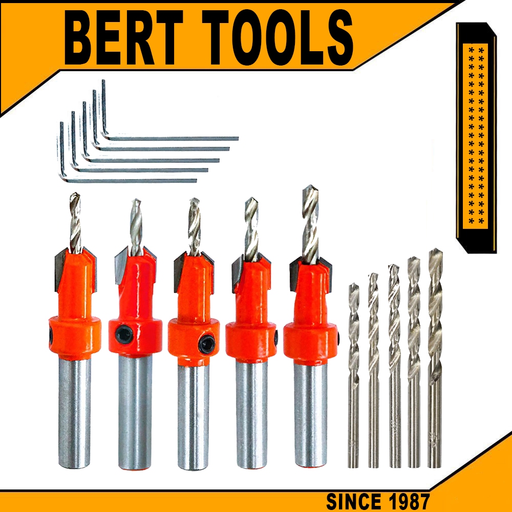 BERT🇵🇭｜Countersink Drill Bit - 5 Countersink Drill Bit Sets with 5 ...