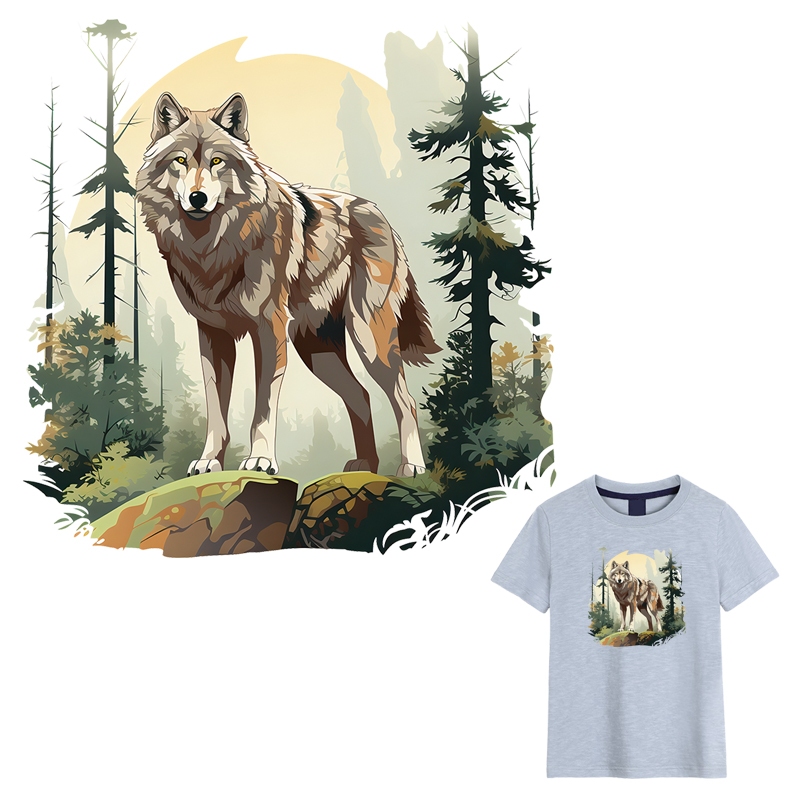 Iron On Patches Wild Wolf Hat Coats Bag Diy Heat Transfer Parches Ropa ...