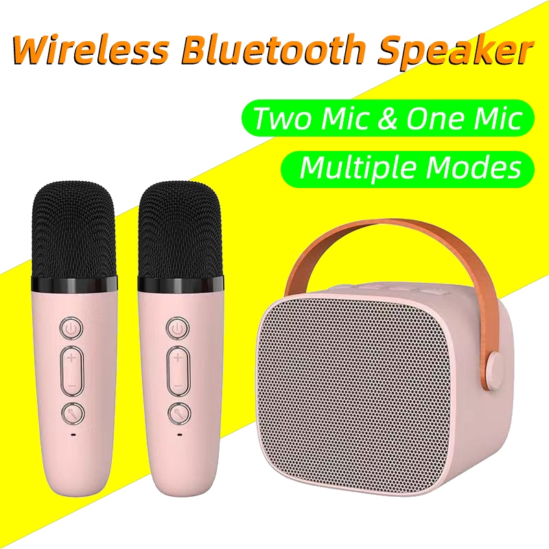 Portable Wireless Bluetooth Speaker with Wireless Microphone Karaoke ...