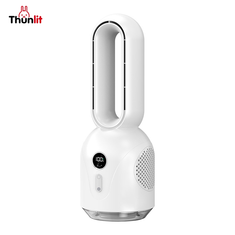Thunlit Fanless Desk Fan 2000mAh Rechargable 35° Oscillating Bladeless ...