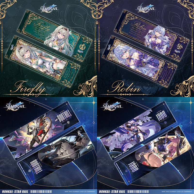Star Rail bookmark laser ticket firefly Jade double sided bookmark ...