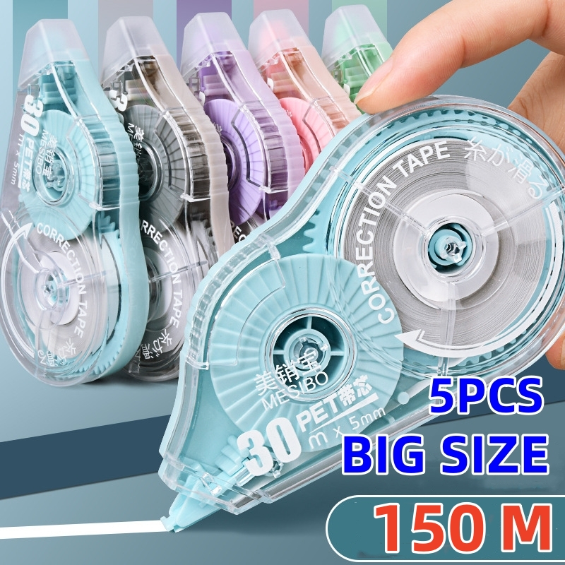 5PCS/Pack 150m Large Capacity Correction Tape Set NonToxic Smooth Large Correction Tape