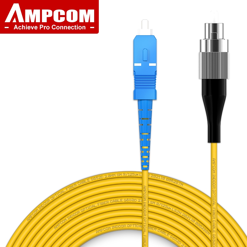 Ampcom Sc To Fc Upc Fiber Optical Patch Cable Singlemode Simplex Smf M Single Mode Bend