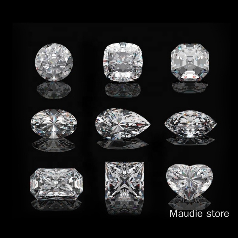 Real Moissanite Super White D Custom made 14k 18K gold jewelry princess Cut  Loose Gemstone DIY Stones Fine Jewelry Wholesale