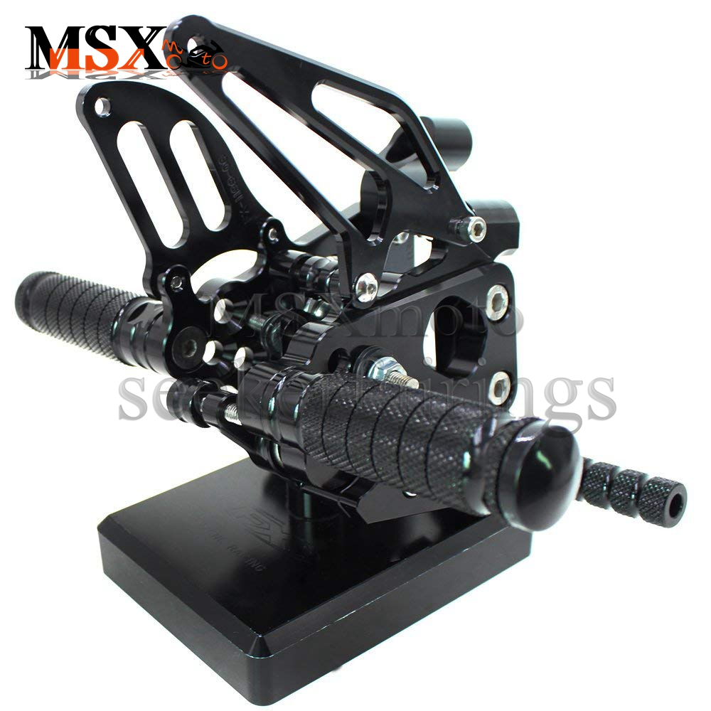 MSXmoto Rearset Foot Pegs Rear Set Footrests Adjustable Rear Foot ...