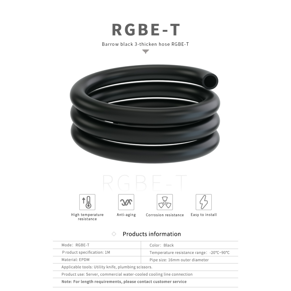 Barrow Matte EPDM 10x16mm(ID3/8-OD5/8)Soft Tube RGBE-T Hose Flexible ...