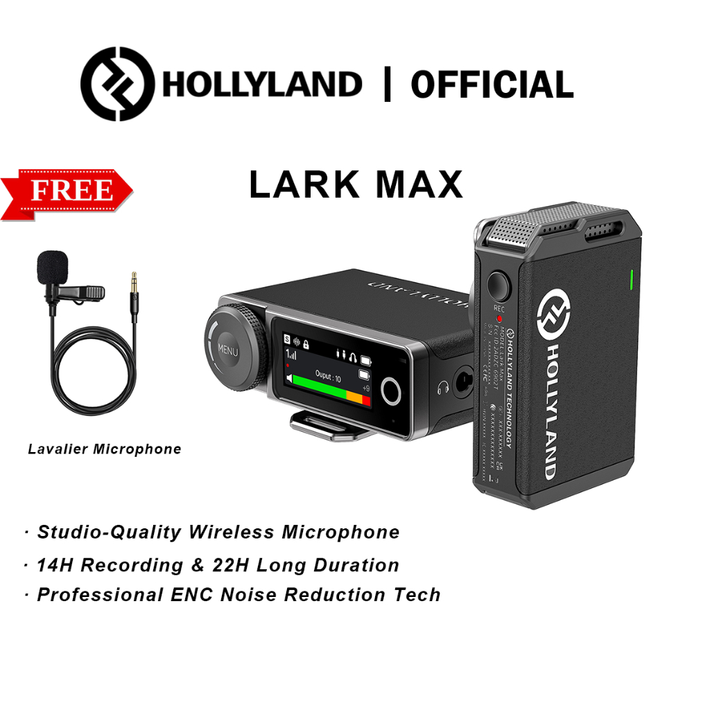 Hollyland Lark Max Wireless Lavalier Microphone For DSLR Camera Phone ...