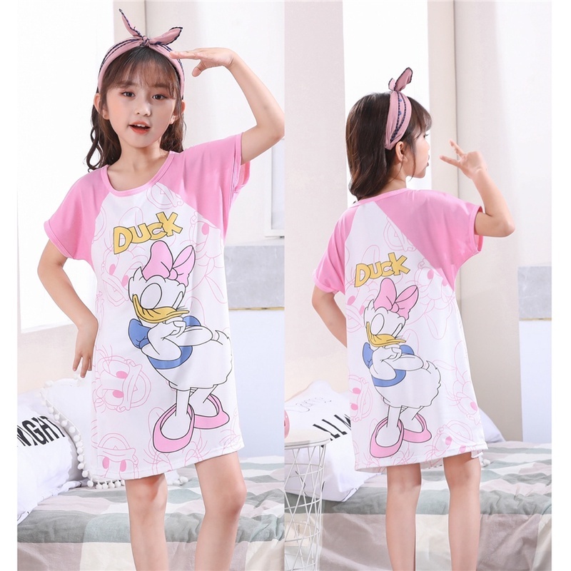 FLASH DEAL 3 14y kids pajama Girls Natutulog na palda Cartoon Nightdress kids sleepwear terno Ship from Manila Shopee Philippines