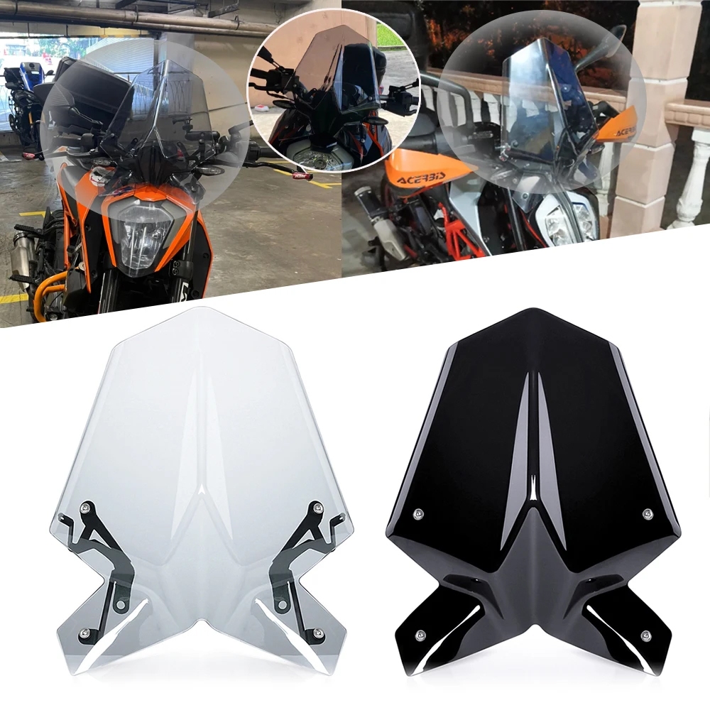 TAZGANTAX Motorcycle Touring Windscreen For DUKE390 Screen Shield Visor Wind Deflector Flyscreen Protection Compatible With K.T.M