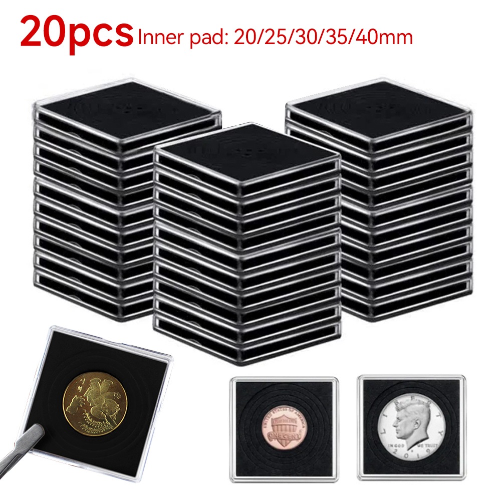 20pcs Mini Square Coin Storage Box Foam Padding Inner Pad Small Coin ...