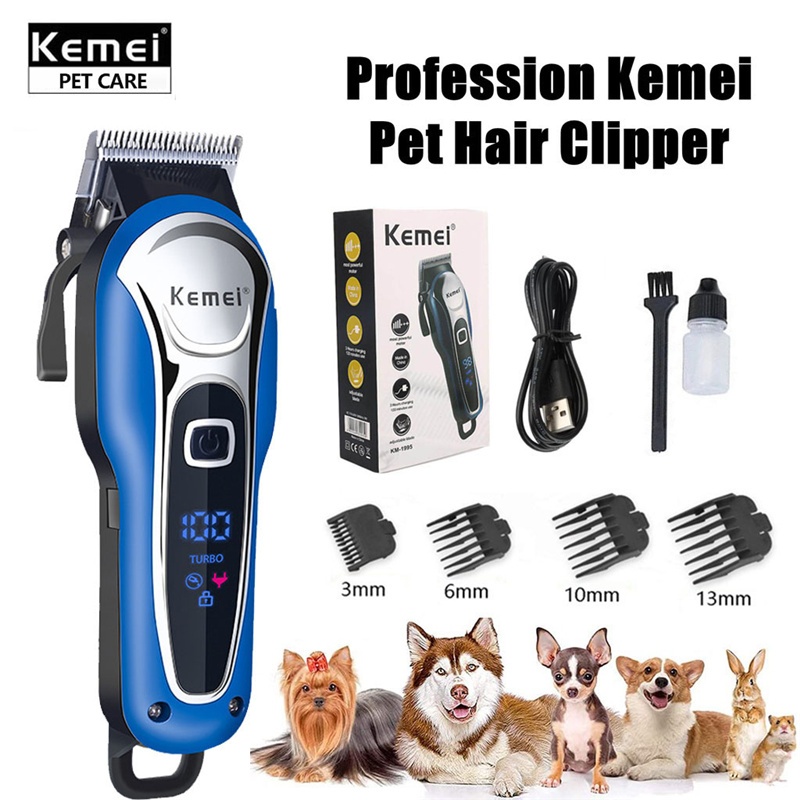 Kemei KM-1995 Pet Razor Professional Heavy-Duty Cat Trimmer Grooming ...