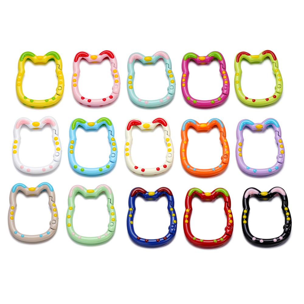 St. kunkka Cute Double-Sided Lucky Cat Keychain Cat Head Alloy Spring ...