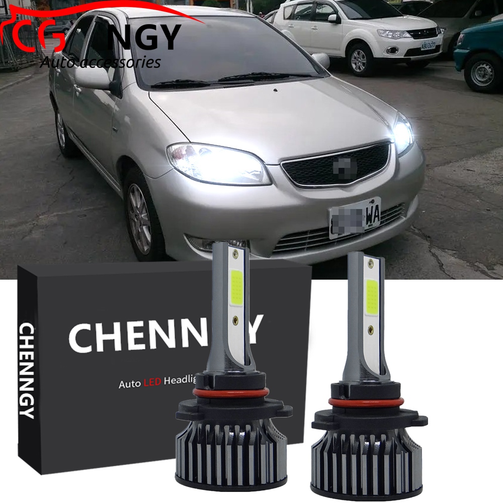 6000k White Led Front Headlight Bulbs 12v 32v Set Of 2 For Toyota Vios Ncp40 2002 2006