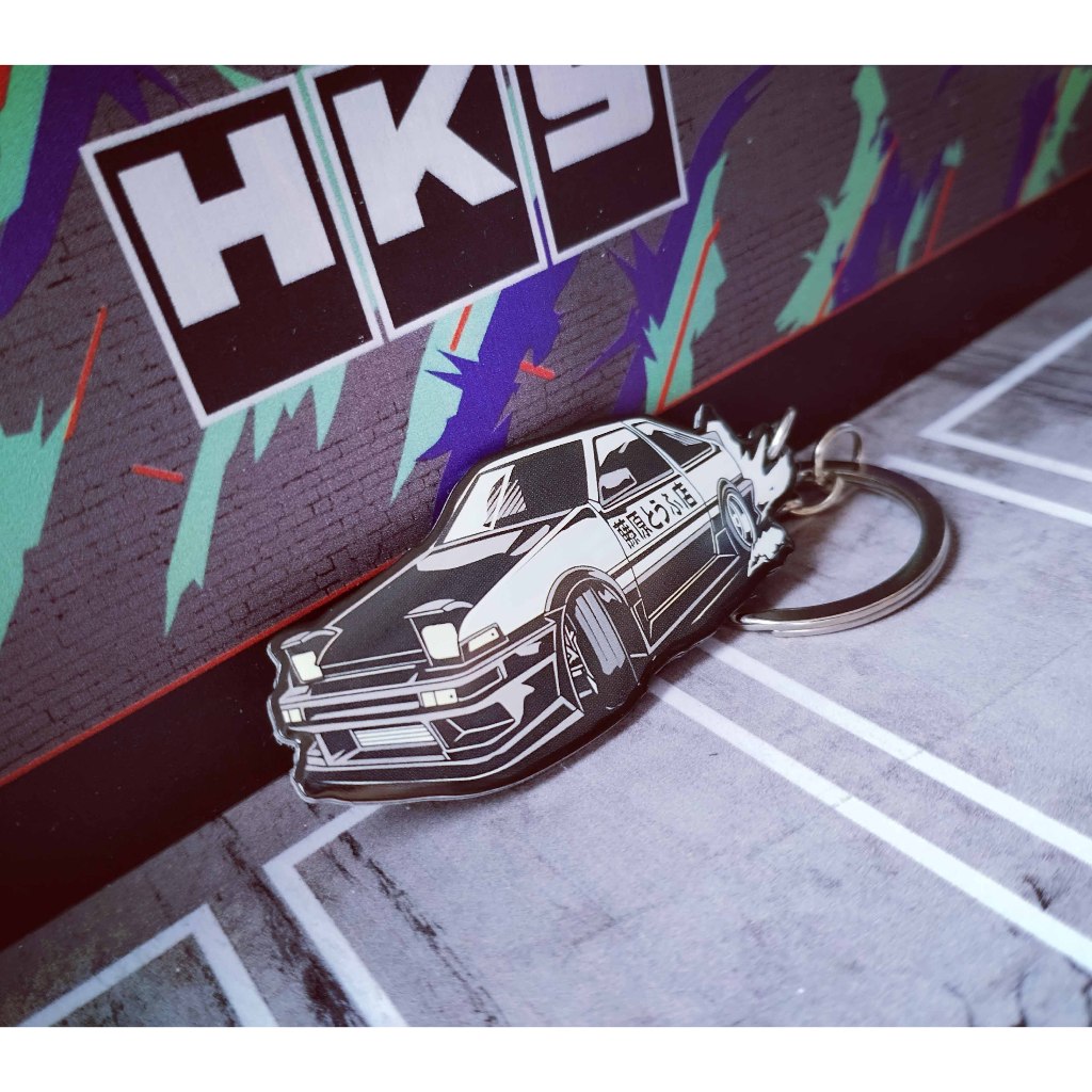 1 PC Japan JDM Drift Racing Aluminum Alloy Car Keychains Initial D Tofu ...