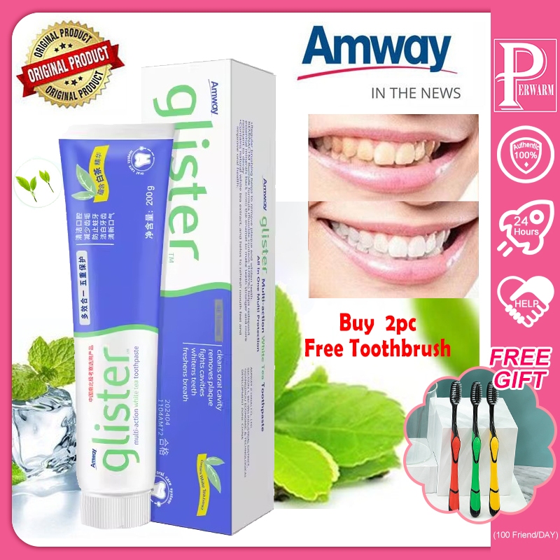 ⚡Ready Stock⚡100% Amway Glister Multi-Action Fluoride Mint White Tea ...
