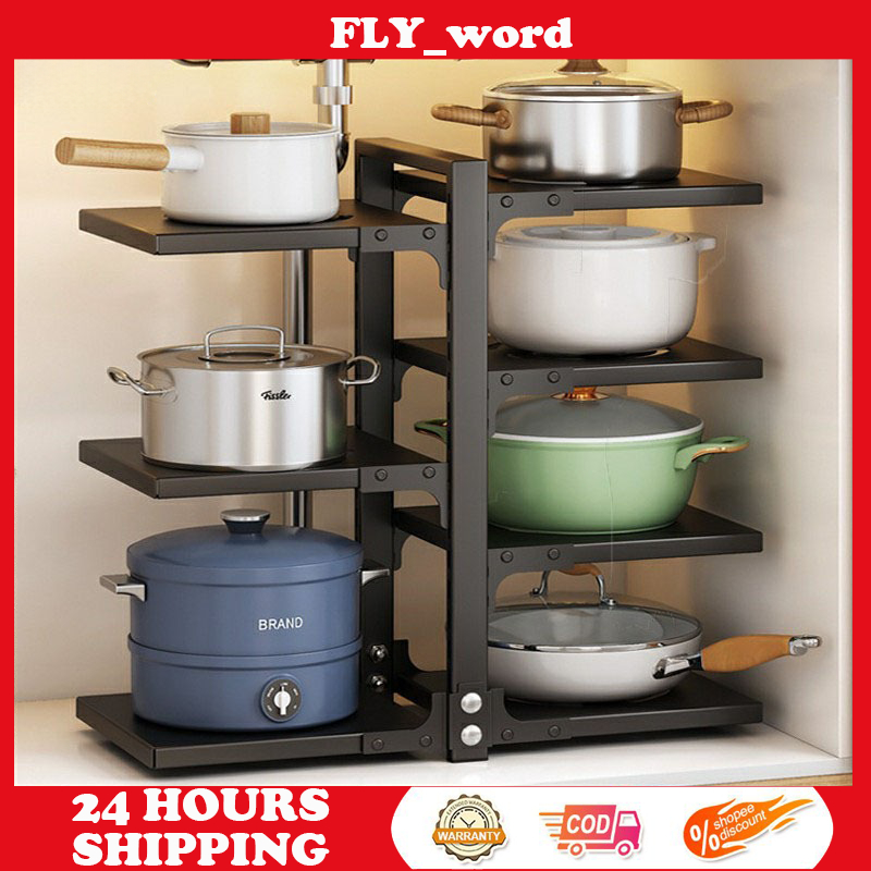 Kitchen Racks Kitchen pots and pans organizer 2-7 tier adjustable ...