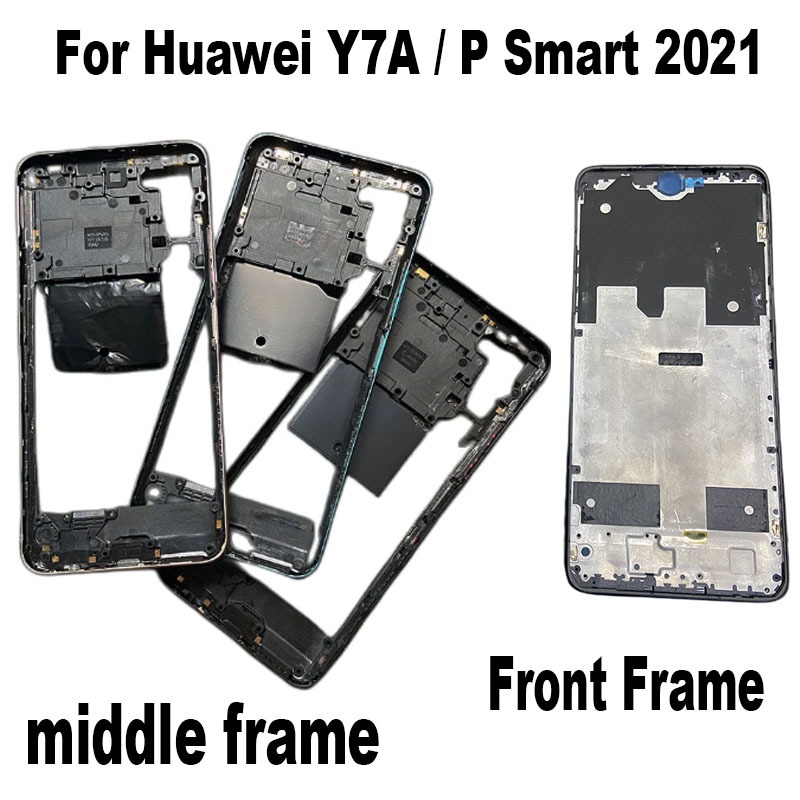 New For Huawei Y7A / P Smart 2021 Middle Frame Front Back Bezel Frame ...