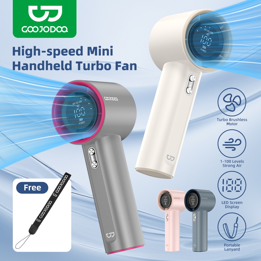 Goojodoq fan 4000 mah turbo mini fan rechargeable handheld portable