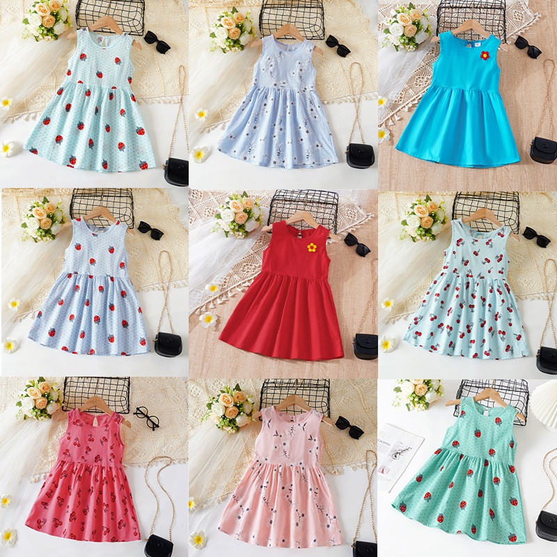 Kids Girl's Dress Pure Cotton Fashion Flower Drees For Girl Kids Baby ...
