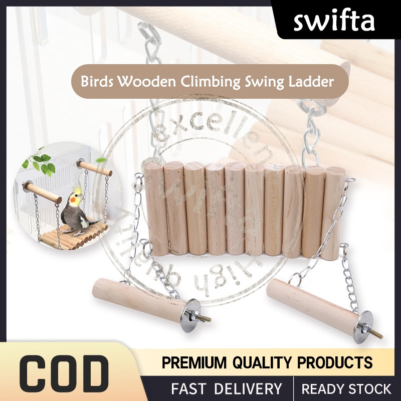 Bird Ladder Toy, Natural Pepper Wood Parrot Ladder, 5-Step Bird