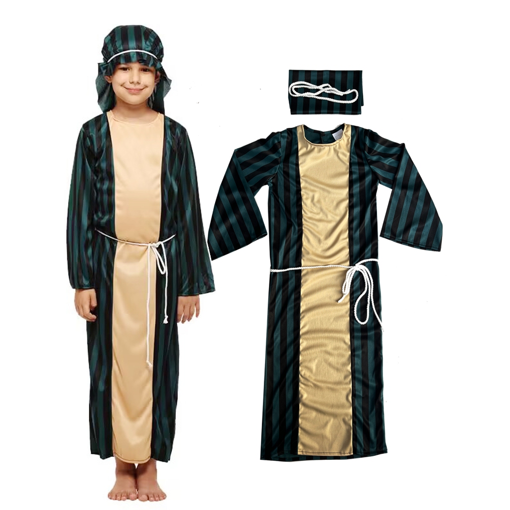 Kids Boys Arab Prince Costume Robe Cosplay Arabic Kandora Ramadan Eid ...