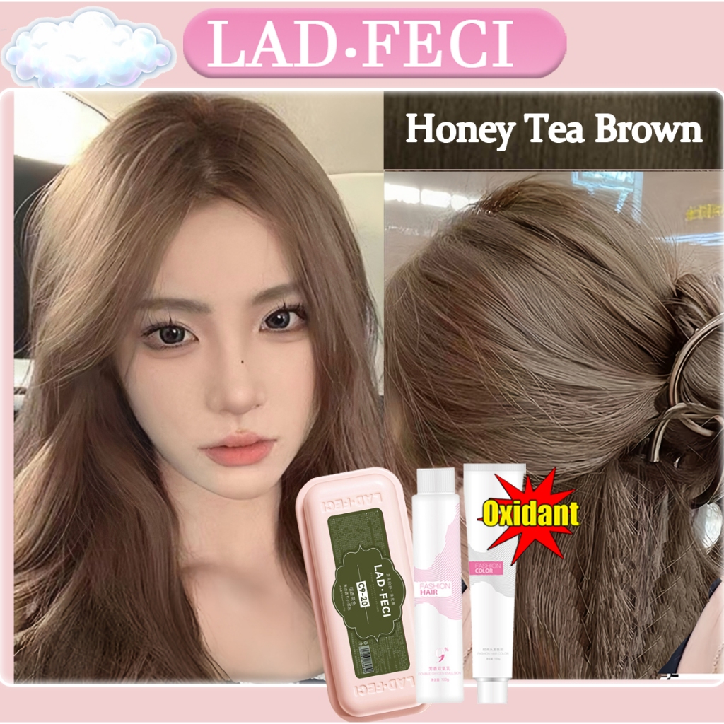 LAD Hair Color Permanent Honey Tea Brown need bleaching color | Shopee ...