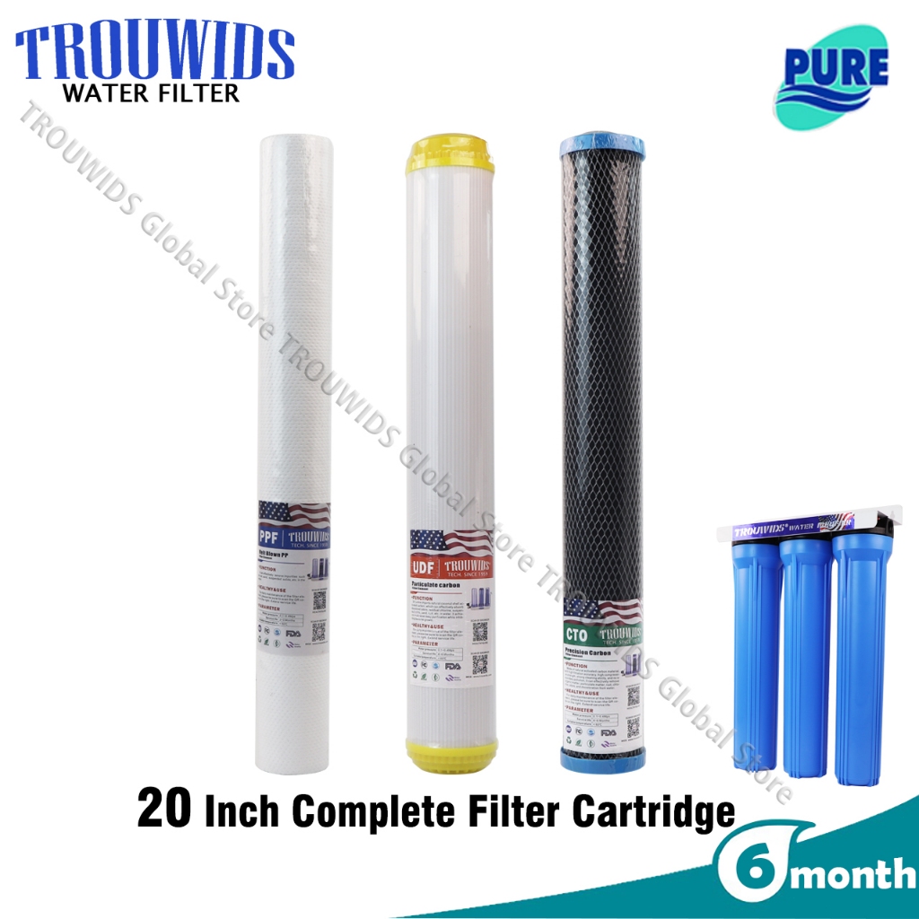 20 Inches 3 Stages Water Filter Water Purifer Element Replacement For ...