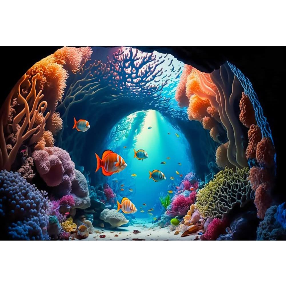 7x5ft Aquarium Backdrop Blue Underwater World Coral Reef Tropical Fish ...